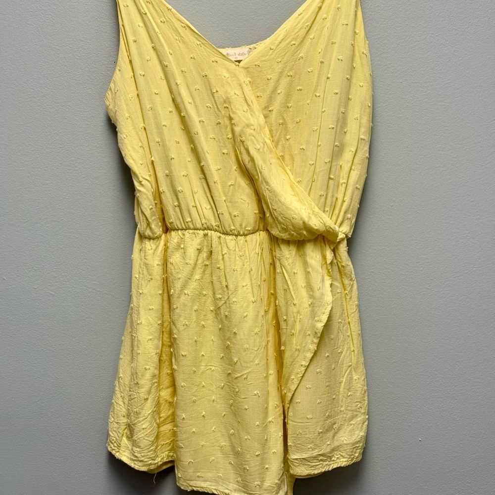 Yellow Sleeveless Wrap Dress